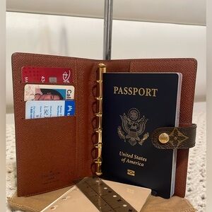 Louis Vuitton Brown Mono PM agenda Wallet planner passport holder
